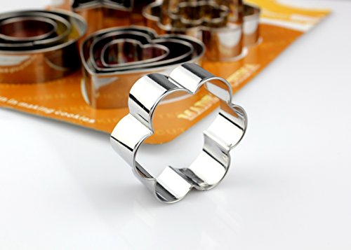 Sportfun 12-tlg Backzubehör Set Edelstahl Keks Ausstecher Kuchen Plätzchen Ausstecherform mit präzises Ausstechen angenehme Handhabung - 2