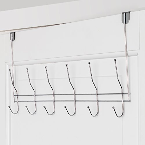 ArtMoon Easy Garderobenleiste Tür mit 6 Doppelhaken Stahl verchromt 47X27X5.6cm - 2