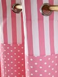 Homescapes Kindervorhang Mädchen Kinderzimmer Ösenvorhang Dekoschal Polka Dots 2er Set rosa weiß 137 x 228 cm (Breite x Länge je Vorhang) 100% reine Baumwolle - 3