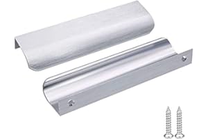 ‎GOLDENWARM Goldenwarm 5 Stück Versteckte Schrankgriffe 128mm Möbelgriffe Silber Türgriffe Innentüren Küchengriffe Schrankgriffe Möbel Griffe für Küchenschränke Aluminium