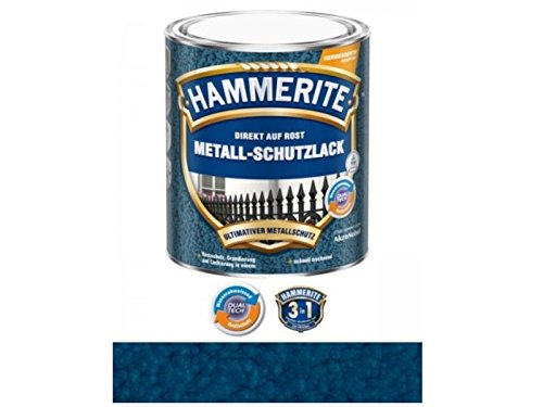 250 ml Hammerite Direkt auf Rost Metall-Schutzlack Dunkelblau, Hammerschlag