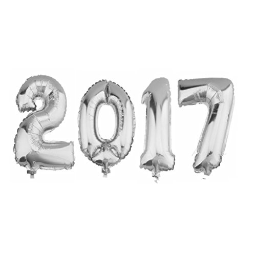 LUOEM 2017 Luftballons Mylar Balloons Folie für Abschluss Birthdday Hochzeit Party Dekoration Ballons Helium Ballons Zahl 40 Zoll (Silber)