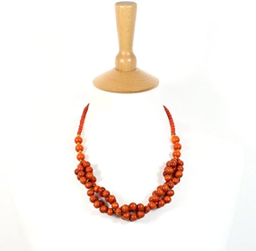 Tani Orange wooden teething nursing fiddle necklace