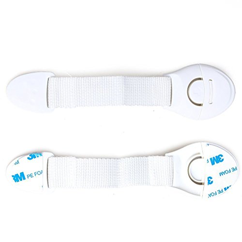 Preisvergleich Produktbild Feichen 10x Schrankschloss Gurtband Schubladen / Kleiderschrank Ecke-Schlösser Kindersicherung Schranksicherung Baby Sicherheit Tuer Schublade Schrank