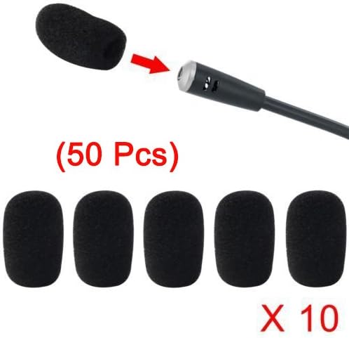 Eightnice 10 x 5 Pack Small Mic Microphone Windscreen Soft Foam Mic Cover Sponge Skin