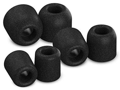ComplyIsolation Noise Cancelling Memory Foam Earphone Tips for Sennheiser HD1 Momentum MIE2, IE 800 S, CX 3.00, 5.00 and 7.00BT, Premium Replacement Earbud Tips, Comfortable Secure Fit(S/M/L,3 Pairs)