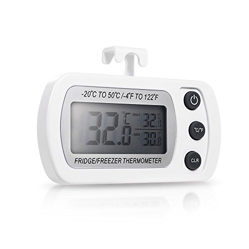 Preisvergleich Produktbild Kühlschrank Thermometer wasserdichter Digitales-Kühlschrank-Gefriermaschin... mit Max / Min Speicher-Funktion Perfekt für Haus Gaststätten Bars Cafés