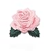 Produktbild lameida bestickt Patch Stoff Bügelbild zum Aufbügeln Rosa Rose Blumen Aufkleber 6.5 * 6cm