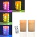 Produktbild 2er Set LED Kerzen mit Fernbedienung, beleuchtete Flamme & Farbwechsel, Stumpenkerzen 13,5 cm Höhe ...