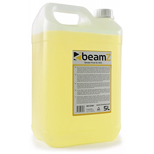 beamZ Nebelfluid - Nebelflüssigkeit, 5 Liter, CO2-Effekt, mitteldichter Nebel, schnelle Dispersion, ECO, geruchsneutral, biologisch abbaubar, geeignet für alle beamZ Nebelmaschinen, gelb