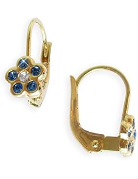 Ohrringe Blume Verissmeinnicht aus echt 14 Karat Gold 585 (Artikel 810012)