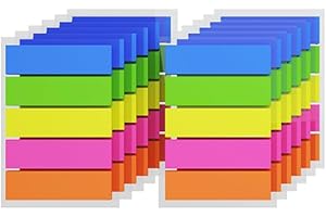 ‎KIFZM KIFZM 1500 Stück Index Marker, 12 Sets mit 5 Farben, wiederverwendbare Klebefahnen, einfache Index-Tabs, Haftnotizen, Seitenmarker Zum Hervorheben von Informationen in Verträgen, Büchern oder Akten