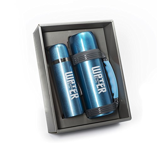 2er Set Thermosflaschen von Goodus – 1000ml / 1 Liter Isolierflasche und 500ml / 0,5 Liter Thermotrinkflasche im Set - 3