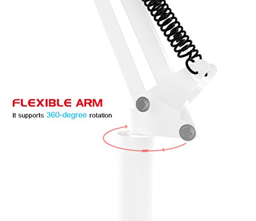 iPad Verstellbar Bodenständer, Bidear Universal 360°Drehbar Metall Tablettenhalter für Apple iPad Air, iPad Pro, iPad mini, Samsung Galaxy Tab und Handys(Weiß) - 4