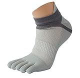 Malloom® 1 Pair Men Mesh Meias Sports Running Five Finger Toe Socks (Grey)
