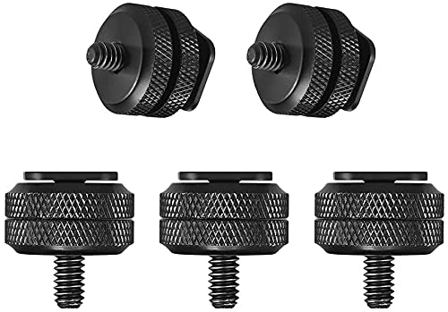 ZINROX® ' Made in India' Pack of 5, Camera Hot Shoe with 1/4" Mount Adapter, Flash Shoe Mount for DSLR Camera, Led Light etc.