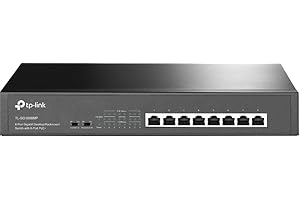 TP-Link Switch PoE (TL-SG1008MP V2) 8 Ports Gigabit, 8 Ports PoE+, 153W pour Tous Les Ports PoE, Boitier Métal, Installation faciles, idéal pour créer Un réseau de Surveillance Polyvalent et fiable