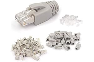 VCE Zestaw Wtyczek CAT 7/CAT 6A RJ45, 10 Sztuk, Szary