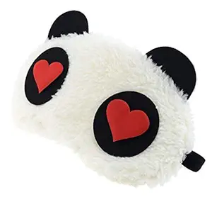 24x7 eMall Fabric Heart Panda Sleep Mask (White)