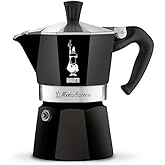 Bialetti - Moka Express Black: 6 Cups Cooktop Espresso Cooker - 270ml - Aluminum Body - Patented Safety Valve - All O