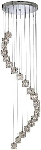 Ice Cube Chrome 20 Lamp Spiral Pendant Light with Glass Shades