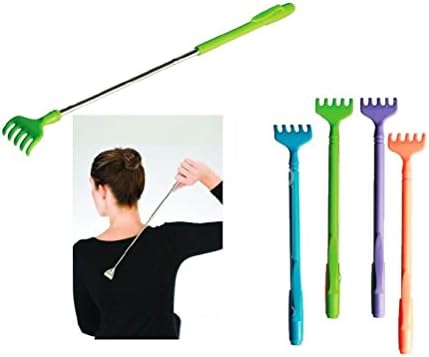 PonZE Soft Grip Metal Back Scratcher Telescopic Extendable Handy Pocket Itching Aid