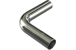 AP AUTOMOTIVE Raccordo per tubi in acciaio inossidabile 304, diametro esterno 45 mm, raggio lungo, gomito a 90 gradi, saldato a testa - gambe lunghe 150 mm