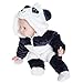 Produktbild corimori 1850 MEI der Panda Baby Neugeborenen Onesie Jumpsuit Strampler Anzug Kostüm Verkleidung (60-70 cm), Weiß Grau Blau