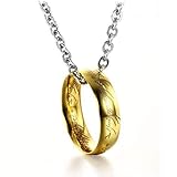 Hecho de Acero Inoxidable Lord of the Rings THE ONE ANILLO of Power Collar