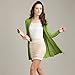 LOCOMO Plain Color Ribbed Waterfall Ruffle Flared Hem Cardigan FFJ028GRN