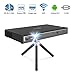 Produktbild TOUMEI T5 Mini Projektor, 200 ANSI Lumens Mini Beamer, WiFi Heimkino Android DLP Pocket Projektor, Unterstützung 1080P 4K HDMI 3D-DLP-LINK, Kompatibel mit Fire TV Stick / PS3 / PS4 - Schwarz