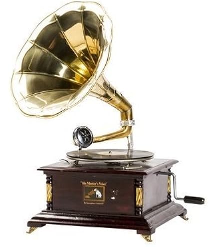 Corno Grammofono In Ottone Stile Antico - 40x35x40 Cm - Decorativo Per Appassionati - Foto 5