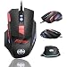 Produktbild iFoxtEK Gaming Maus, Computer Laser Optische Gaming Mouse, 6800 DPI PC Gamer Maus mit Einstellbarer DPI, 7 Arten LED Farbe,LED Beleuchtung, 8 Tasten, USB kabelgebundene, Groß, Rechtshänder (Black)
