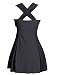 Firpearl Women's Retro 50s Crossover Front One Piece Swimsuit Swimdress 16 Black