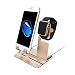 Produktbild Teepao Apple Watch-Ständer, 2-in-1 Desktop Ständer, Smart Watch mit Ständer Halter, verstellbar, für iPhone X 8 7 6s Plus für iWatch-Serie 1, 3, iPad Tablet goldfarben