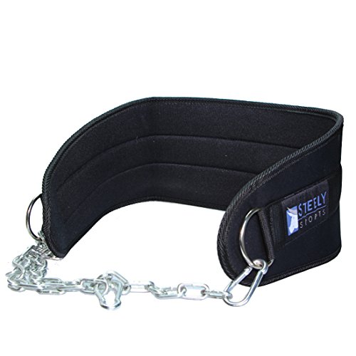 Steely-Sports Dip Gürtel - Trainingsgürtel f. Klimmzüge & Dips - Farbe: schwarz
