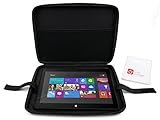 DURAGADGET Etui pour Microsoft Surface Pro 3 12' (512, 256, 128, 64 Go) Windows 8 Professionnel tablette tactile / PC portable hybride - Protection rigide en NOIR + chiffon BONUS