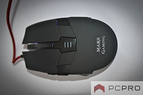 Mars Gaming MM116 - Rat  n Gaming para PC  3200 dpi  Sensor   ptico Profesional  iluminaci  n 7 Colores RGB Flow  6 Botones Gaming  ambidiestro  ergon  mico  Conector USB   Color Negro