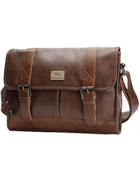 E Support™ Vintage Leder Herren Schultertaschen Boy Schulranzen Aktentasche Laptop Reisetaschen