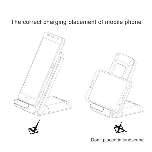 0 W Schnelle WLAN Ladegerät, Itorrent Qi Charging Stand A18 C nur geeignet für Samsung S7 S7 Edge S6 Edge Plus Note5 in Portrait Modus, nicht geeignet für andere Qi-Handys (Schnelle Power Adapter nicht im Lieferumfang enthalten) - 2