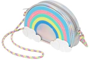 Claire's Club Sac à bandoulière argenté arc-en-ciel | Design holographique | Sac à main pour filles | Accessoire Multicolore | Cadeau pour filles