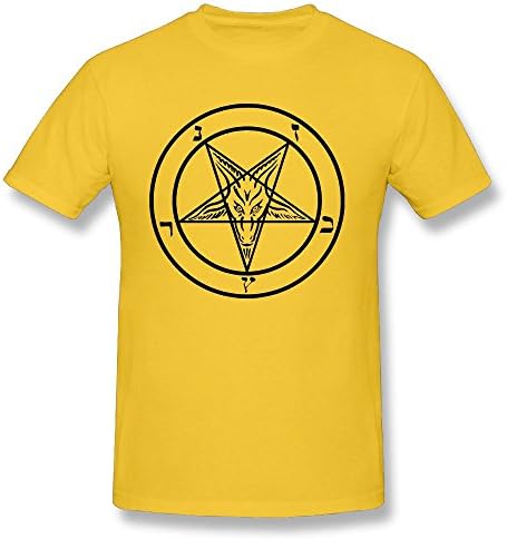 George Oy Men's T-Shirt Goat Satan Pentagram Short Sleeve Casual Round Neck Tees for Adults Men