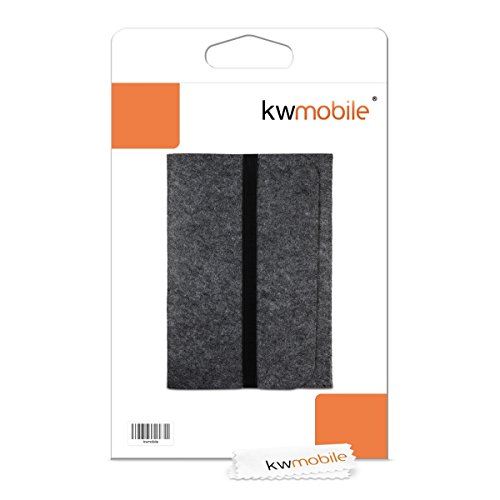 kwmobile Laptoptasche Filz Sleeve für Lenovo G50-70 – Notebook Tasche Schutzhülle Laptop Case Hülle in Dunkelgrau mit Innentaschen - 6