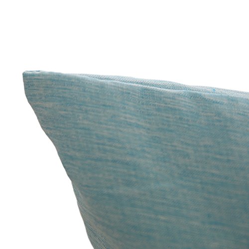 Deconovo 4er Pack Leinen kissenhülle Kissenbezüge Sofakissenbezug 40×40 cm Himmelblau - 5