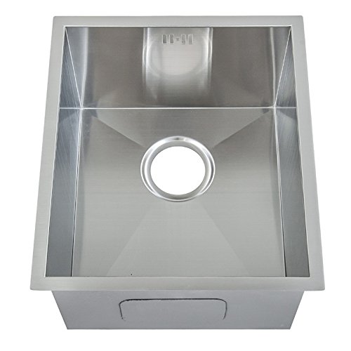 Klein Handgefertigtes Nullradius eckiges Küchen Spülbecken für den Unterbau. Gebürstete Edelstahl Unterbauspüle (DS005)