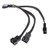 H HILABEE 15 cm 3/4 Pin Y Splitter Computer PC Lüfter Stromkabel 1 Bis 3 Schwarz