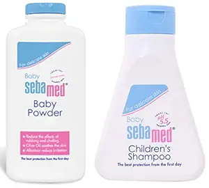SebaMed Baby Powder, 200g & Baby (Children) Shampoo 150ml Combo