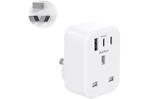 ADDTAM UK to Australia Plug Adapter, Australian China Travel Adapter with 3 USB Ports(2 USB C), 4 in 1 Australian plug adaptor for UK to Chinese New Zealand Fiji Argentina etc (Type I)