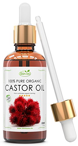 Rizinusöl 100% Reines Bio Kaltgepresst / 50ml / reduziert Juckreiz und Hautschwellungen / spendet Feuchtigkeit bei spröden Lippen / wirkt gegen Hautkrankheiten und Infektionen / heilt Akne / Bewirkt Wunder beim Haar und den Wimpern