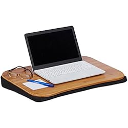 Relaxdays 10021548 Coussin Ordinateur Portable Bambou Support Amovible Poignée L x P: 51 x 37 cm (Jusqu'à 22 Pouces) Nature, HLP 7,5 x 51 x 37 cm